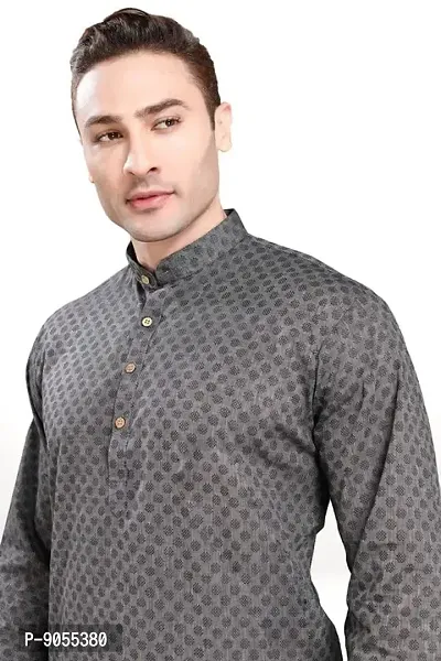 RG Designers Self Textured Kurta Set For Mens-thumb5