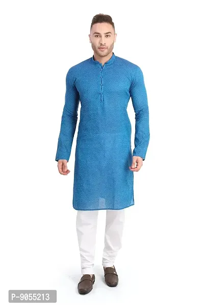 RG Designers Printed Cotton Kurta Set For Mens