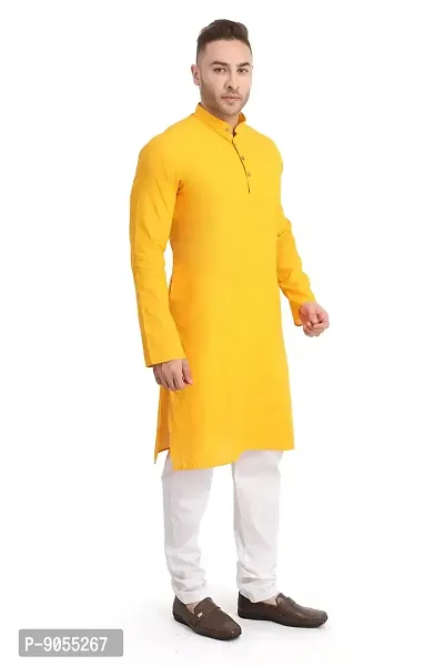 RG DESIGNERS Men's Cotton Blend Classic Kurta (Handloom)-thumb3