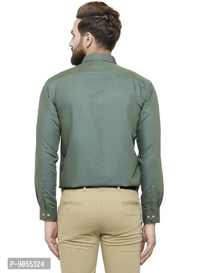 RG DESIGNERS Solid Slim Fit Formal Shirt (38, ArmyGreen)-thumb5