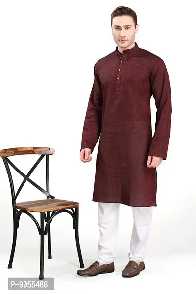 RG Designers Self Textured Kurta Set For Mens-thumb3