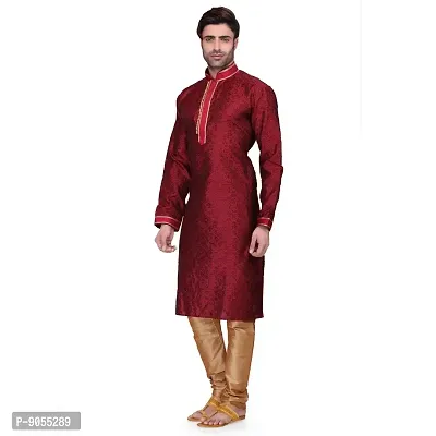 RG Designers Self Textured Kurta Set For Mens-thumb2