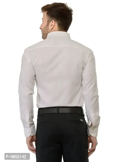 RG DESIGNERS Cotton White Solid Slim Fit Formal Shirt-thumb3