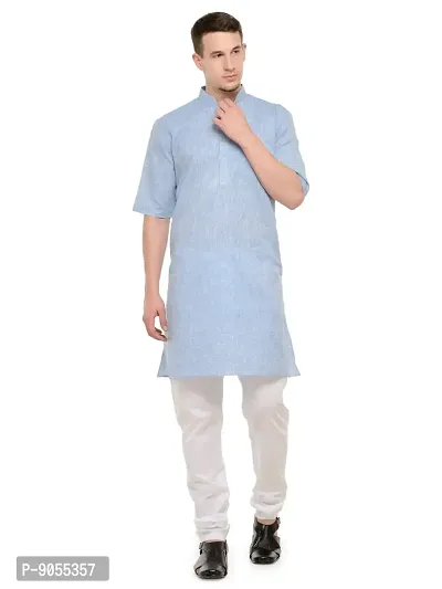 RG DESIGNERS 3/4 Sleeves Modi Kurta  Pyjama (38, LIGHTBLUE)-thumb0
