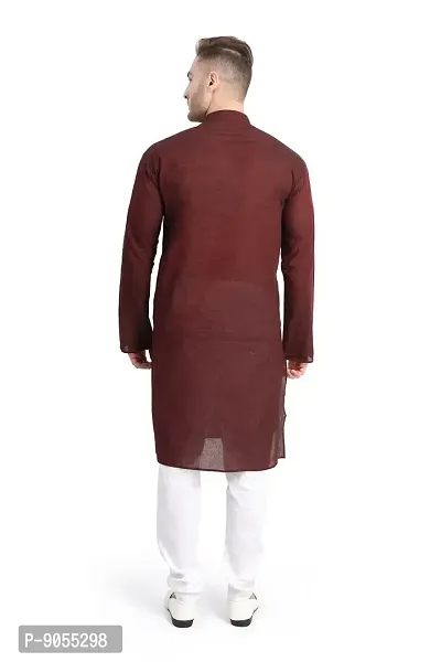 RG DESIGNERS Men's Cotton Blend Classic Kurta (Handloom)-thumb2