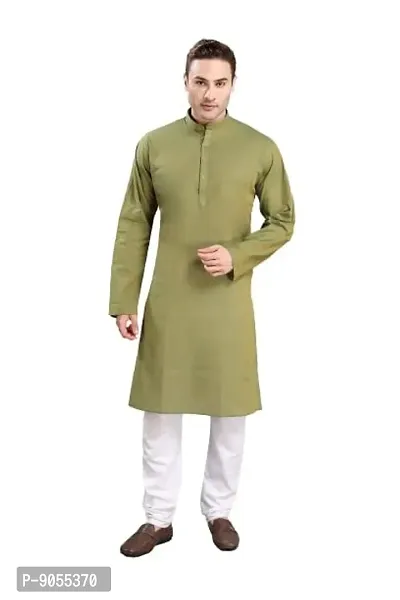 RG DESIGNERS Men's Cotton Blend Classic Kurta (Handloom)-thumb0