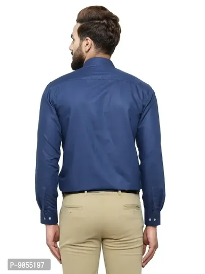 RG DESIGNERS Solid Slim Fit Formal Shirt (42, NAVYBLUE)-thumb4