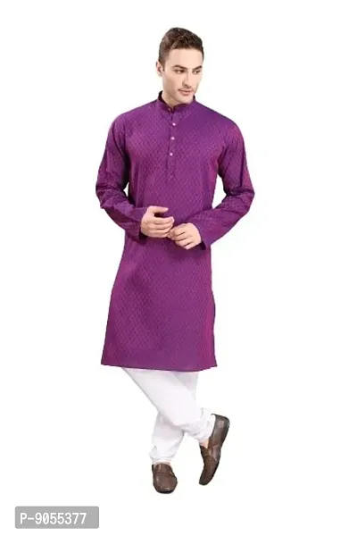 RG Designers Jacquard Textured Kurta Set For Mens-thumb0