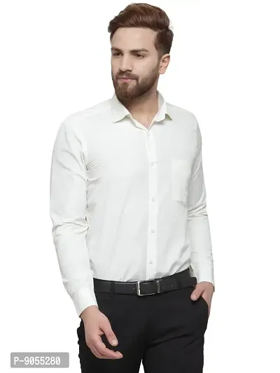 RG DESIGNERS Solid Slim Fit Full Sleeve Cotton Formal Shirt-thumb0