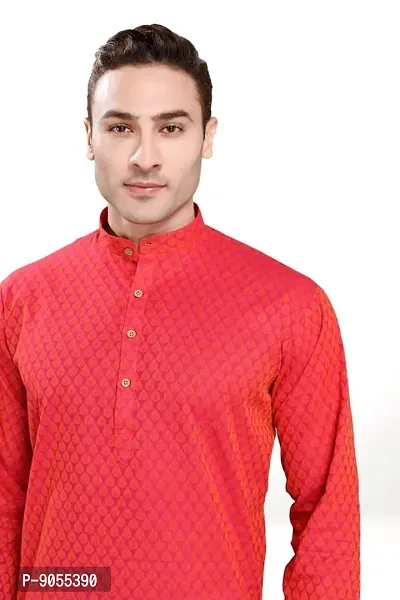 R Vasudev Jacquard Textured Kurta Set For Mens-thumb5