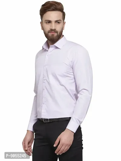 RG DESIGNERS Light Purple Solid Slim Fit Full Sleeve Cotton Formal Shirt (42)-thumb3