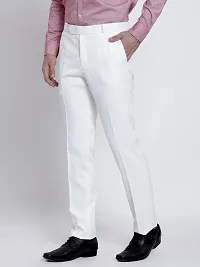 RG DESIGNERS Off White Slim Fit Poly Cotton Formal Trouser for Men-thumb2