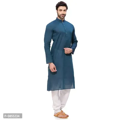 RG DESIGNERS Men's Cotton Blend Classic Kurta (Handloom)-thumb2