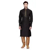 RG Designers Self Textured Kurta Set For Mens-thumb1