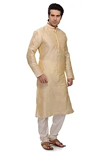 R VASUDEV Solid Art Silk Self Design Kurta Churidhar set for mens-thumb3