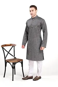 RG Designers Self Textured Kurta Set For Mens-thumb2