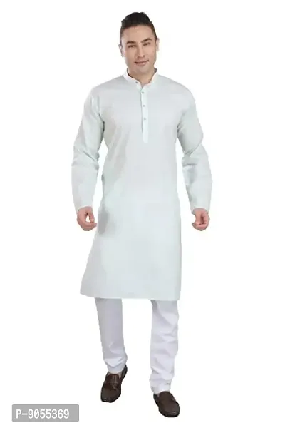 R Vasudev Linen Look Kurta Set For Mens-thumb0