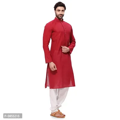 RG DESIGNERS Men's Cotton Blend Classic Kurta (Handloom)-thumb4