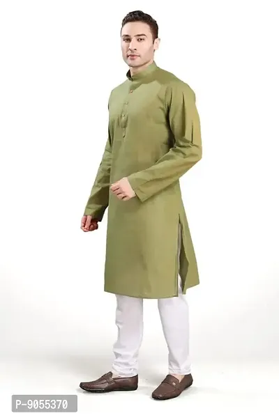 RG DESIGNERS Men's Cotton Blend Classic Kurta (Handloom)-thumb3