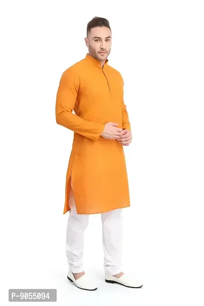 RG DESIGNERS Men's Cotton Blend Classic Kurta (Handloom)-thumb3