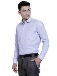 RG DESIGNERS Light Blue  White Slim Fit Striped Formal Shirt for Men-thumb3