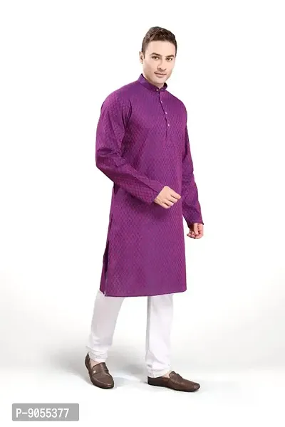 RG Designers Jacquard Textured Kurta Set For Mens-thumb2