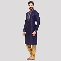 RG Designers Men's Voilet Kurta Pyjama-thumb1