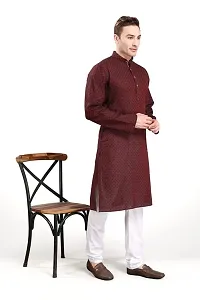 RG Designers Self Textured Kurta Set For Mens-thumb1