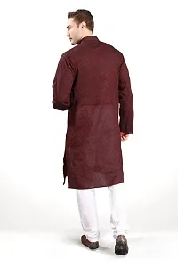 R Vasudev Self Textured Kurta Set For Mens-thumb3