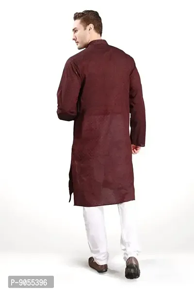 R Vasudev Self Textured Kurta Set For Mens-thumb4