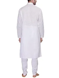 RG Designers Men's Full Sleeve Kurta Pyjama Set D6577White-thumb3