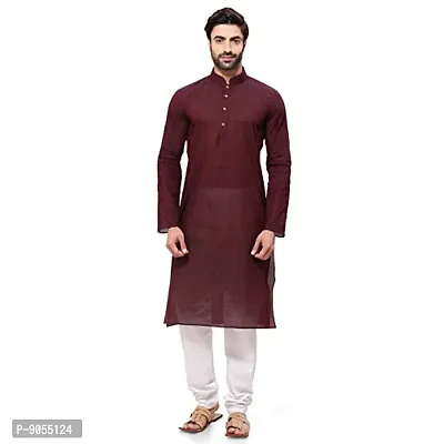 R VASUDEV Solid Cotton Kurta Churidhar set for mens