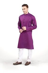 R Vasudev Jacquard Textured Kurta Set For Mens-thumb2