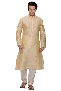 R VASUDEV Solid Art Silk Self Design Kurta Churidhar set for mens-thumb1