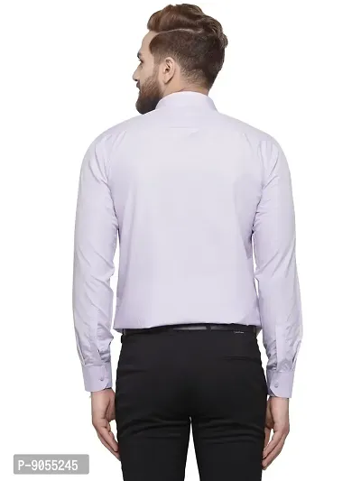 RG DESIGNERS Light Purple Solid Slim Fit Full Sleeve Cotton Formal Shirt (42)-thumb4