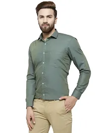 RG DESIGNERS Solid Slim Fit Formal Shirt (38, ArmyGreen)-thumb2