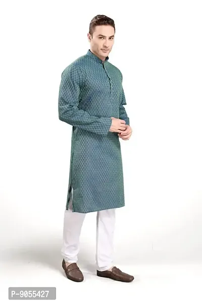 R Vasudev Jacquard Textured Kurta Set For Mens-thumb2