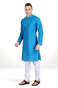 RG DESIGNERS Men's Cotton Blend Classic Kurta (Handloom)-thumb4