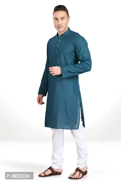 RG DESIGNERS Men's Cotton Blend Classic Kurta (Handloom)-thumb5