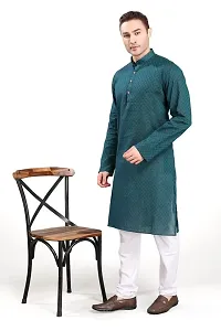 RG Designers Self Textured Kurta Set For Mens-thumb2