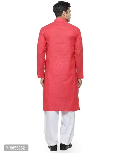 RG DESIGNERS Men's Cotton Kurta and Pyjama Set (Dark Carrot, 38)-thumb4