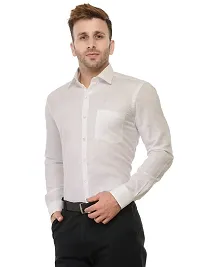 RG DESIGNERS Cotton White Solid Slim Fit Formal Shirt-thumb3