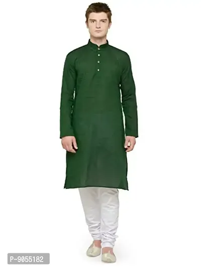 R VASUDEV Solid Cotton Kurta Churidhar set for mens