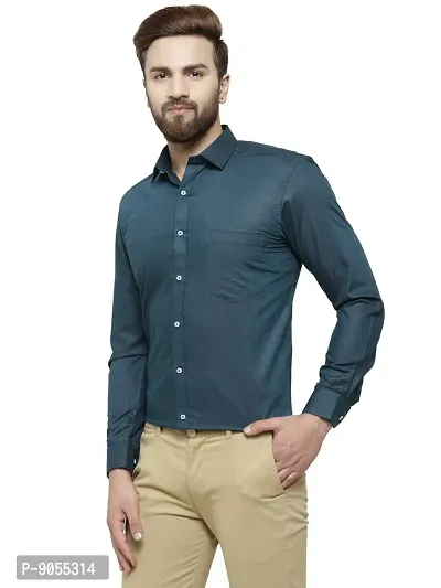 RG DESIGNERS Solid Slim Fit Formal Shirt (38, Dblue)-thumb3