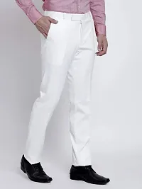 RG DESIGNERS Off White Slim Fit Poly Cotton Formal Trouser for Men-thumb1