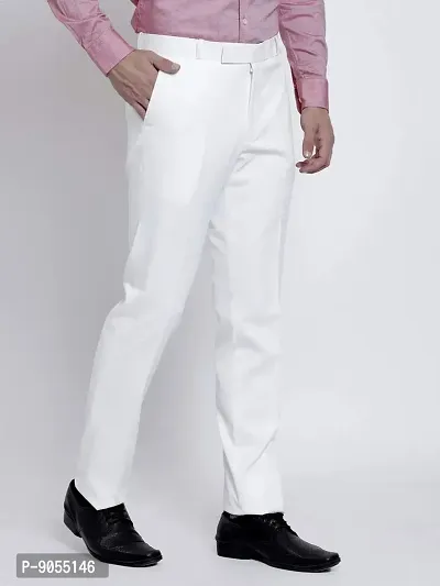 RG DESIGNERS Off White Slim Fit Poly Cotton Formal Trouser for Men-thumb2
