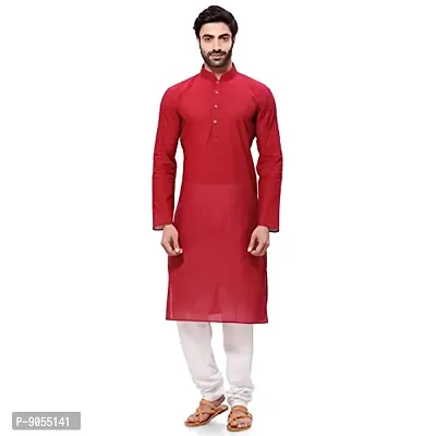 R VASUDEV Solid Cotton Kurta Churidhar set for mens