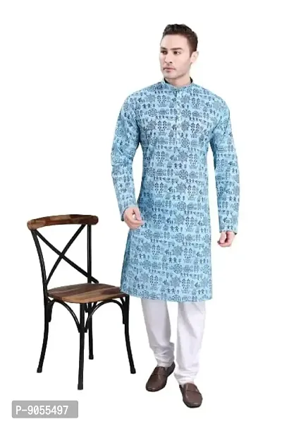 RG Designers Printed Cotton Kurta set For mens
