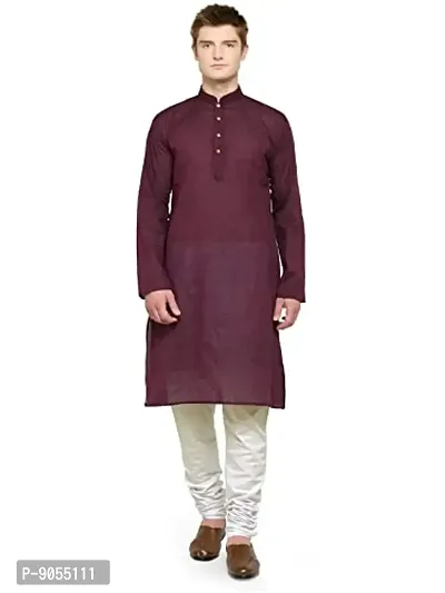 R VASUDEV Solid Cotton Kurta Churidhar set for mens-thumb0