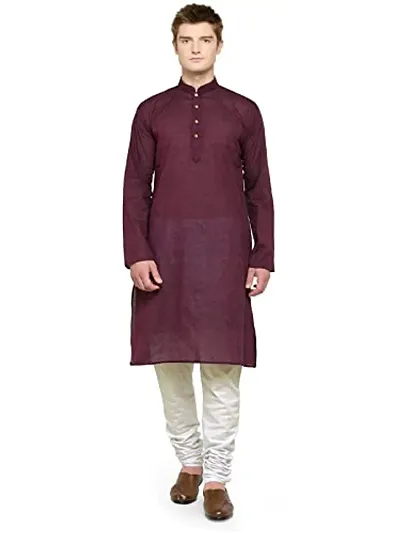 R VASUDEV Solid Kurta Churidhar set for mens